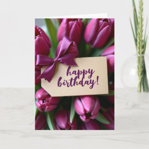 Tarjeta de cumpleaños floral magenta dulce