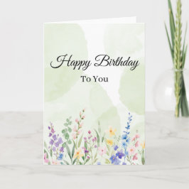 Tarjeta de cumpleaños floral maravillosa