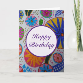 Tarjeta de cumpleaños floral moderna