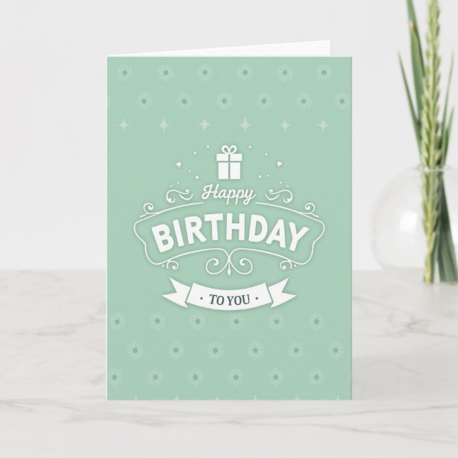 Tarjeta de cumpleaños floral ornamentada (Anverso)