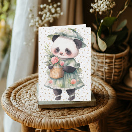 Tarjeta de cumpleaños Floral Panda