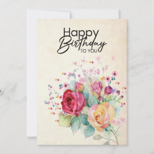 Tarjeta de cumpleaños floral para ella