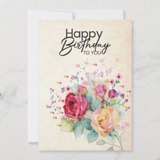 Tarjeta de cumpleaños floral para ella