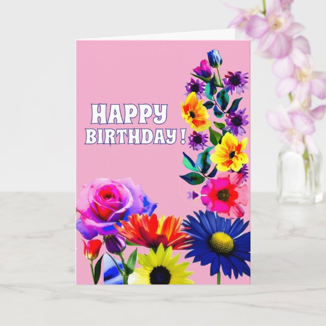 Tarjeta de cumpleaños FLORAL para la mamá, abuela (Orquídea)