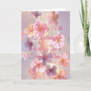 Tarjeta de Cumpleaños Floral Pastel Suave Estética