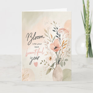 Tarjeta de cumpleaños floral personalizada – Bloom