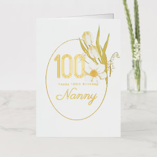 Tarjeta de cumpleaños floral por 100 cumpleaños