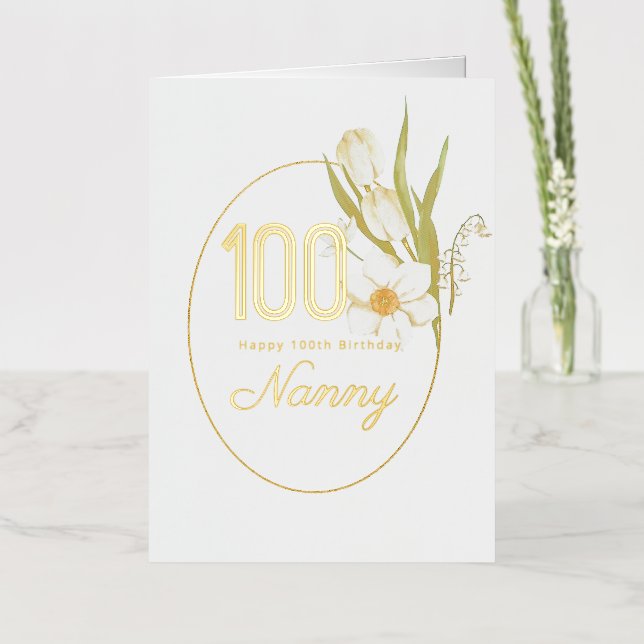 Tarjeta de cumpleaños floral por 100 cumpleaños (Flor)