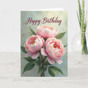 Tarjeta de cumpleaños floral rosa