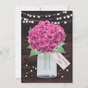 Tarjeta de cumpleaños floral rosa Hydrangea para h