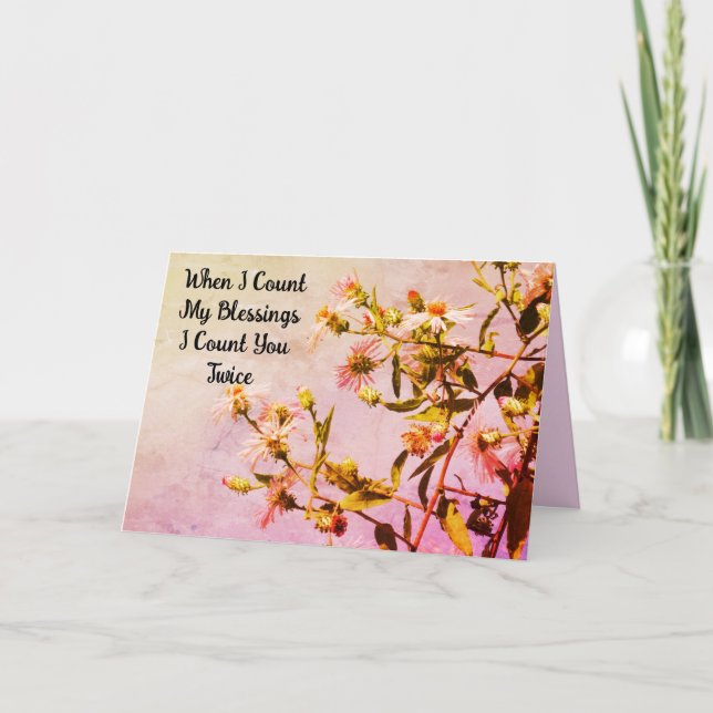 Tarjeta de cumpleaños floral rosa para mamá - Pers (Anverso)