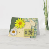 Tarjeta de cumpleaños Floral Scrapbook (impresión 
