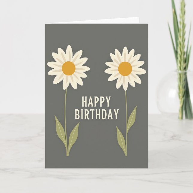 Tarjeta de cumpleaños floral sofisticada (Anverso)