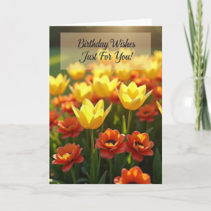 Tarjeta de cumpleaños floral soleada y cálida