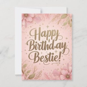 Tarjeta de cumpleaños floral suave para los mejore