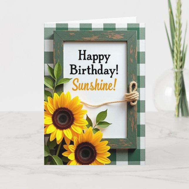 Tarjeta de cumpleaños floral Sunshine (Anverso)
