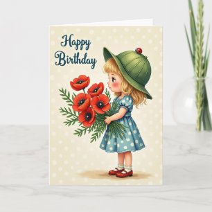 Tarjeta de cumpleaños floral Sweet Child