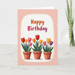 Tarjeta de cumpleaños Floral Trio