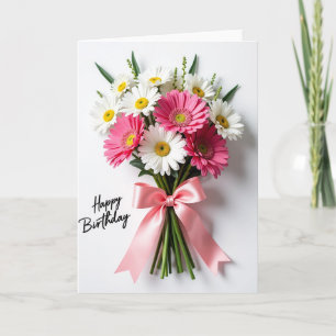 Tarjeta de cumpleaños floral vibrante