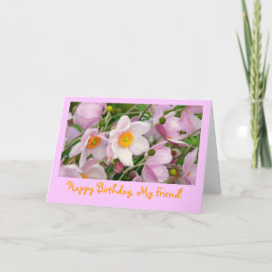 TARJETA DE CUMPLEAÑOS FLORALES PARA FLORES AMIGOS/