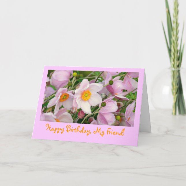 TARJETA DE CUMPLEAÑOS FLORALES PARA FLORES AMIGOS/ (Anverso)
