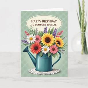 Tarjeta de cumpleaños florecida