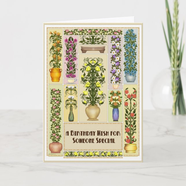 Tarjeta de cumpleaños floreciente (Anverso)