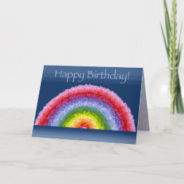 Tarjeta de cumpleaños floreciente del arco iris