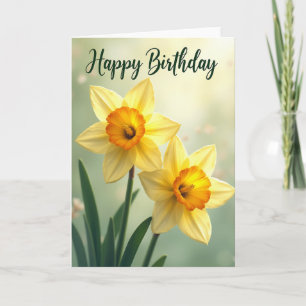Tarjeta de cumpleaños florecimiento amarillo alegr