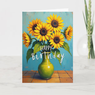 Tarjeta de cumpleaños Florero Flor Sunny