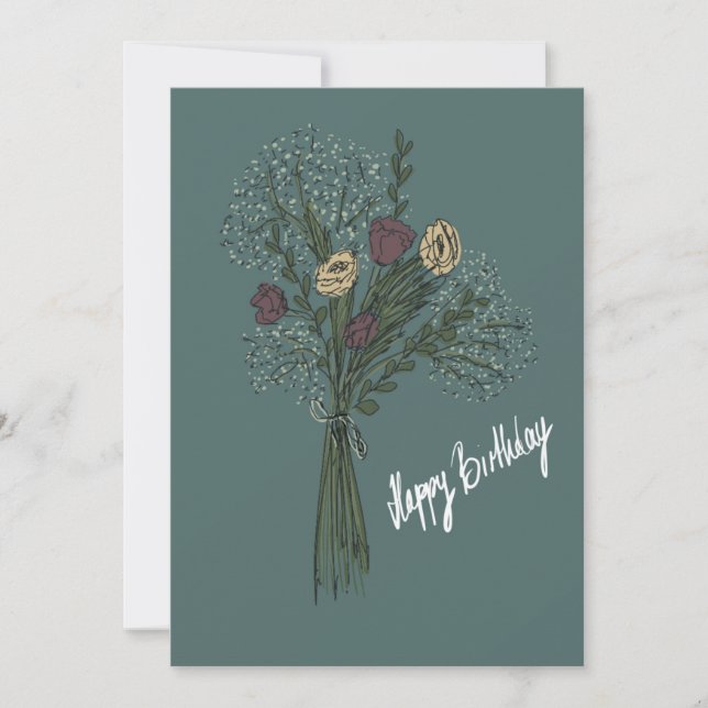 Tarjeta de cumpleaños "Flores" (Anverso)