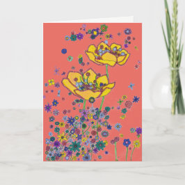 Tarjeta de cumpleaños - Flores amarillas grandes