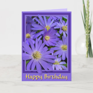 Tarjeta de cumpleaños Flores azules Tarjeta de sal