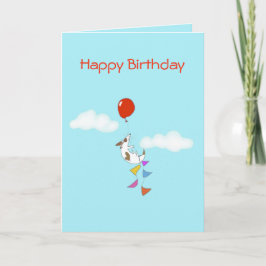 Tarjeta de cumpleaños flotante del perrito de