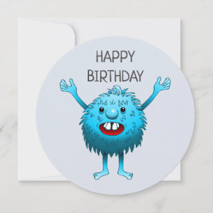 Tarjeta de cumpleaños Fluffy Cute Monster