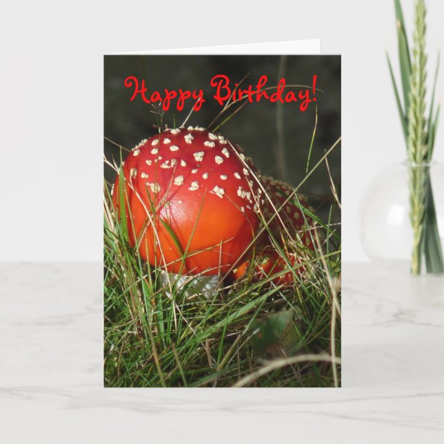 Tarjeta de cumpleaños "Fly Agaric Mushroom" (Anverso)