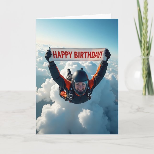Tarjeta de cumpleaños Flying Joy (Anverso)