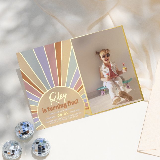Tarjeta de Cumpleaños Foto Boho Sol Groovy con Hol (Subido por el creador)