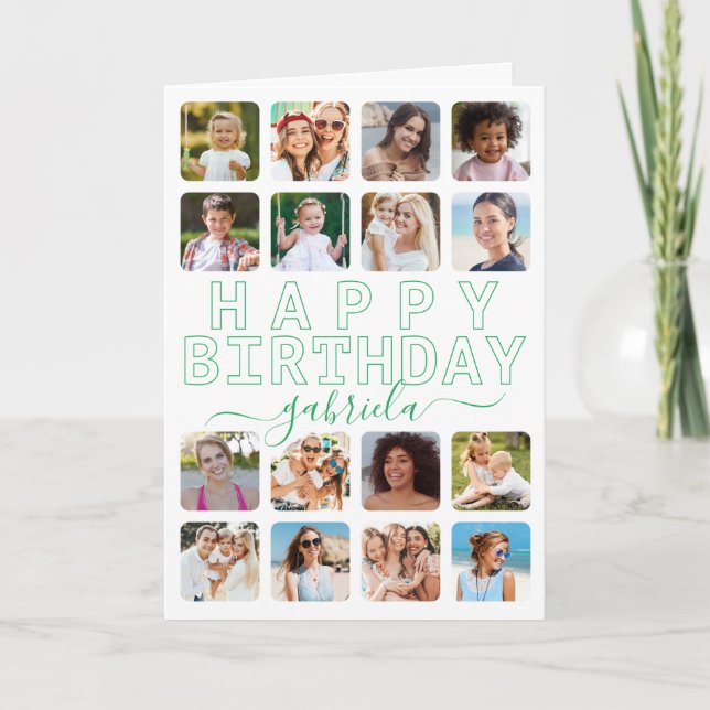 Tarjeta de cumpleaños - Foto de Personalizado Gre (Anverso)