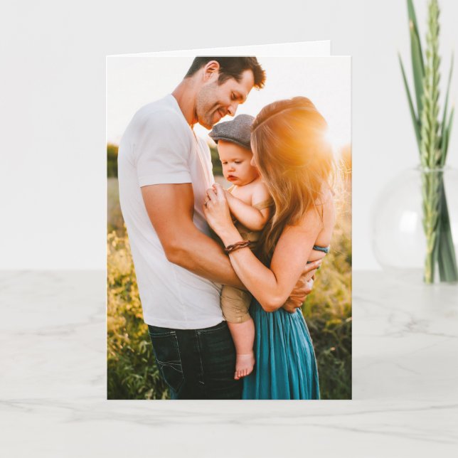 Tarjeta de cumpleaños, foto plegada y texto (Anverso)