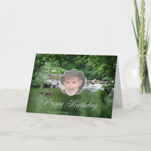 Tarjeta de cumpleaños fotográfica que muestra un r