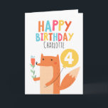 Tarjeta de cumpleaños Fox para chicas<br><div class="desc">Esta tarjeta de cumpleaños para niños incluye un zorro lindo, globo amarillo y flores. También he usado un tipo de letra llamado Guay Britannia para el encabezado tanto en la parte delantera como en la parte trasera de la tarjeta. Esta tarjeta de cumpleaños es la más adecuada para un chica...</div>