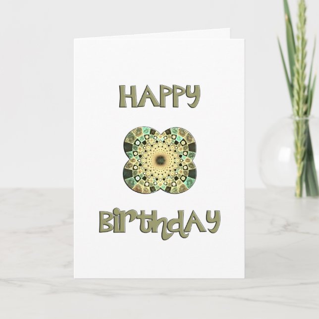 Tarjeta de cumpleaños Fractal grunge (Anverso)
