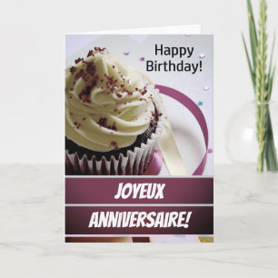 Tarjeta de cumpleaños francesa / "aniversario de j