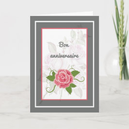 Tarjeta de cumpleaños francesa con rosas