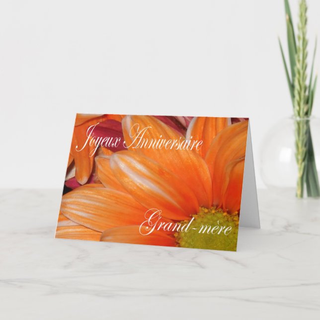 Tarjeta de cumpleaños francesa para la abuela (Anverso)