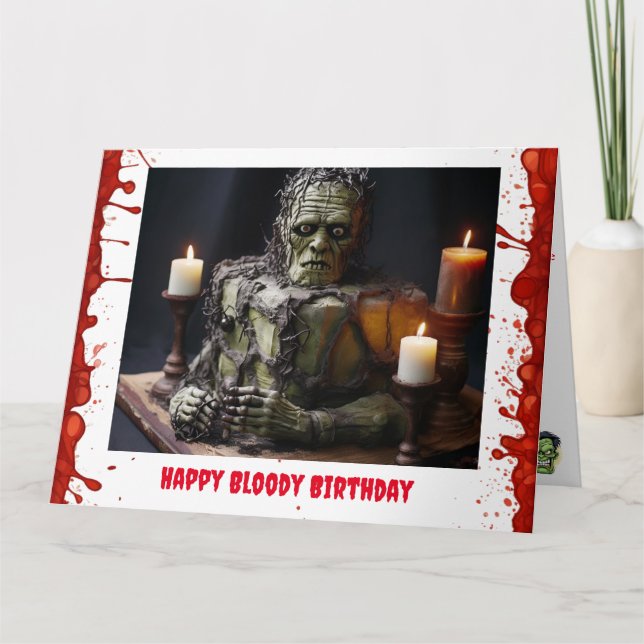 Tarjeta de cumpleaños Frankenstein (Anverso)