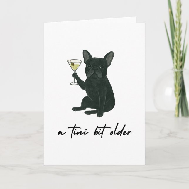 Tarjeta de cumpleaños French Bulldog Frenchie Mart (Anverso)
