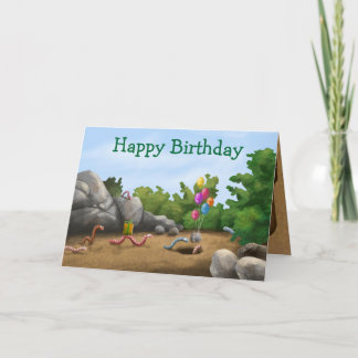 Tarjeta de cumpleaños fresca del gusano
