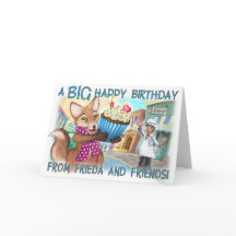 Tarjeta de cumpleaños Frieda Tails